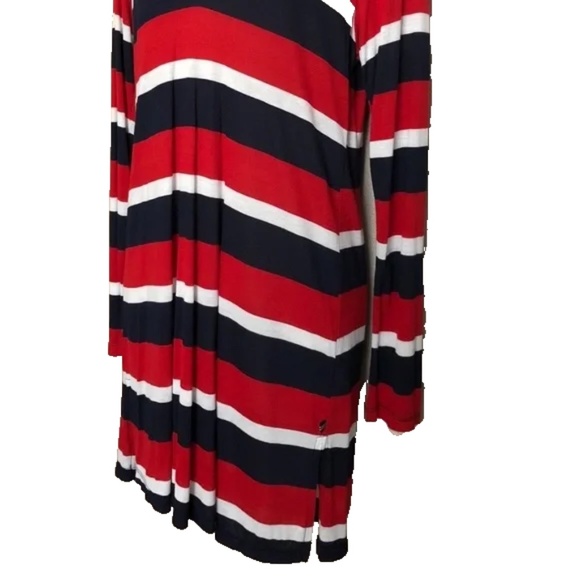 (NWT) Nautica Red/White/Blue Striped Hooded Swimsuit Cover Up Tunic Size S - Picture 3 of 10